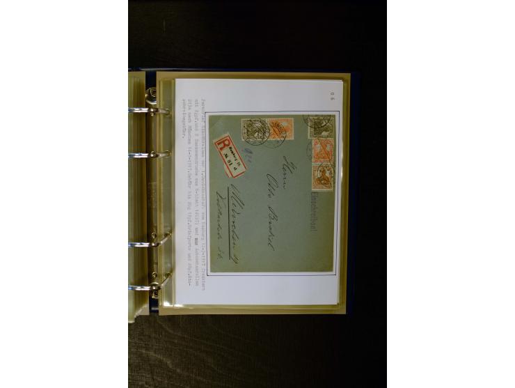 1900/1918, umfangreiche meist gestempelte Sammlung mit u.a 4 Werten 5 M. Reichspost und Mi.-Nr. 92 Ib gestempelt (FA Jäschke-