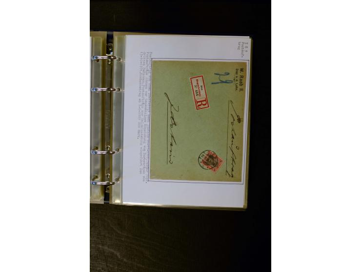 1900/1918, umfangreiche meist gestempelte Sammlung mit u.a 4 Werten 5 M. Reichspost und Mi.-Nr. 92 Ib gestempelt (FA Jäschke-