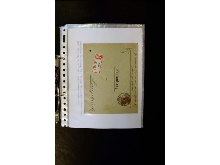 1900/1918, umfangreiche meist gestempelte Sammlung mit u.a 4 Werten 5 M. Reichspost und Mi.-Nr. 92 Ib gestempelt (FA Jäschke-