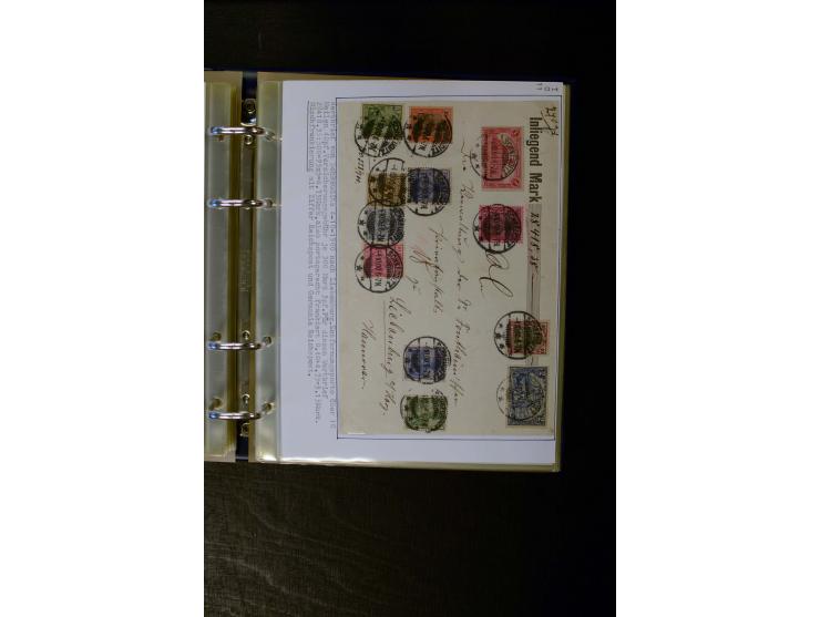 1900/1918, umfangreiche meist gestempelte Sammlung mit u.a 4 Werten 5 M. Reichspost und Mi.-Nr. 92 Ib gestempelt (FA Jäschke-