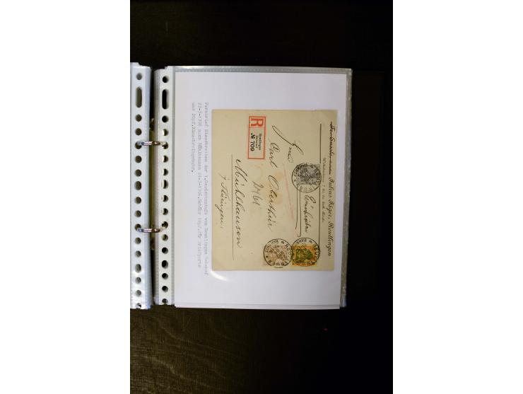 1900/1918, umfangreiche meist gestempelte Sammlung mit u.a 4 Werten 5 M. Reichspost und Mi.-Nr. 92 Ib gestempelt (FA Jäschke-