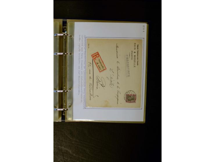 1900/1918, umfangreiche meist gestempelte Sammlung mit u.a 4 Werten 5 M. Reichspost und Mi.-Nr. 92 Ib gestempelt (FA Jäschke-