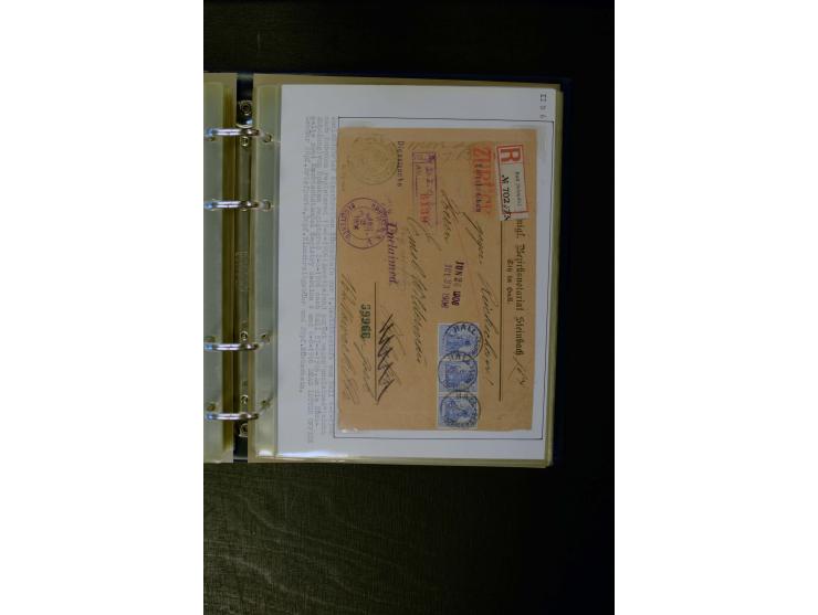 1900/1918, umfangreiche meist gestempelte Sammlung mit u.a 4 Werten 5 M. Reichspost und Mi.-Nr. 92 Ib gestempelt (FA Jäschke-