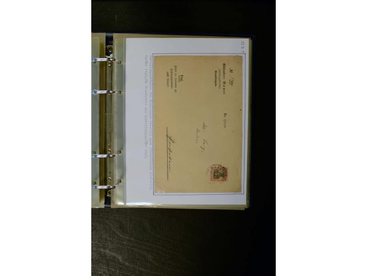 1900/1918, umfangreiche meist gestempelte Sammlung mit u.a 4 Werten 5 M. Reichspost und Mi.-Nr. 92 Ib gestempelt (FA Jäschke-