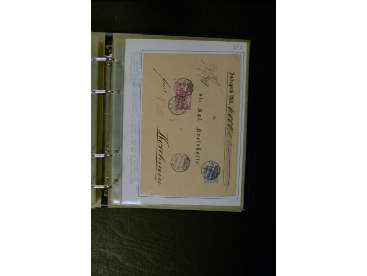 1900/1918, umfangreiche meist gestempelte Sammlung mit u.a 4 Werten 5 M. Reichspost und Mi.-Nr. 92 Ib gestempelt (FA Jäschke-