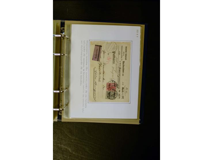 1900/1918, umfangreiche meist gestempelte Sammlung mit u.a 4 Werten 5 M. Reichspost und Mi.-Nr. 92 Ib gestempelt (FA Jäschke-