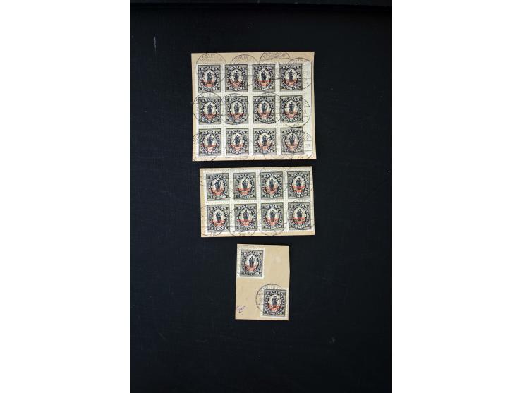 1920, Bayern-Abschied 2½ M. Steindruck, 48 Stück, dabei Einheiten, auf Briefstücken, alle sign. Infla / Fleiner BPP (Mi.-Nr. 