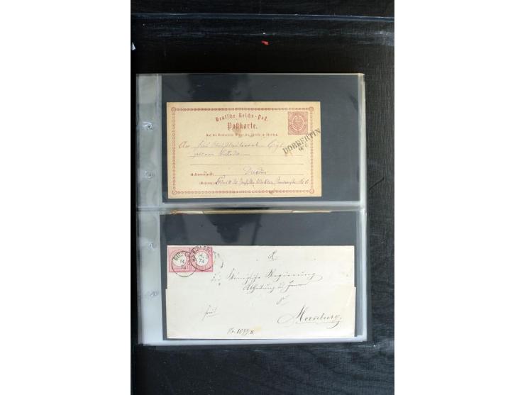 1872/1874, Sammlung mit über 100 Briefen, Karten und Ganzsachen, dabei Einzel- und Mehrfrankaturen mit besseren (u.a. Mi.-Nr.