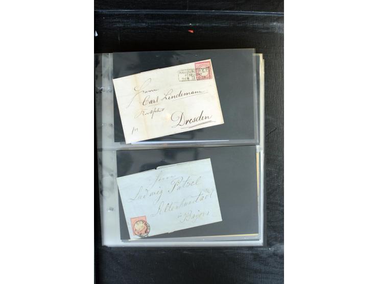 1872/1874, Sammlung mit über 100 Briefen, Karten und Ganzsachen, dabei Einzel- und Mehrfrankaturen mit besseren (u.a. Mi.-Nr.
