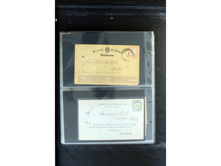 1872/1874, Sammlung mit über 100 Briefen, Karten und Ganzsachen, dabei Einzel- und Mehrfrankaturen mit besseren (u.a. Mi.-Nr.