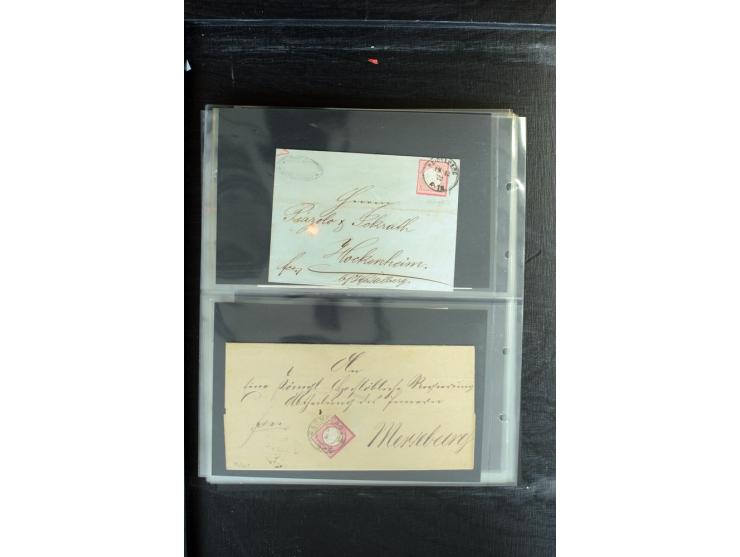 1872/1874, Sammlung mit über 100 Briefen, Karten und Ganzsachen, dabei Einzel- und Mehrfrankaturen mit besseren (u.a. Mi.-Nr.