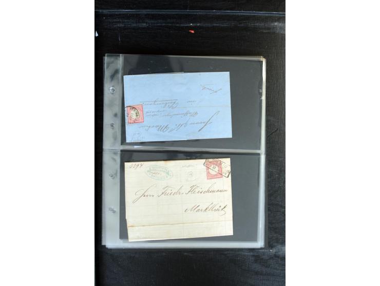 1872/1874, Sammlung mit über 100 Briefen, Karten und Ganzsachen, dabei Einzel- und Mehrfrankaturen mit besseren (u.a. Mi.-Nr.
