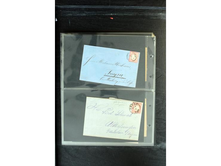 1872/1874, Sammlung mit über 100 Briefen, Karten und Ganzsachen, dabei Einzel- und Mehrfrankaturen mit besseren (u.a. Mi.-Nr.