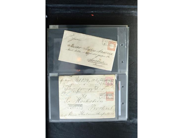 1872/1874, Sammlung mit über 100 Briefen, Karten und Ganzsachen, dabei Einzel- und Mehrfrankaturen mit besseren (u.a. Mi.-Nr.