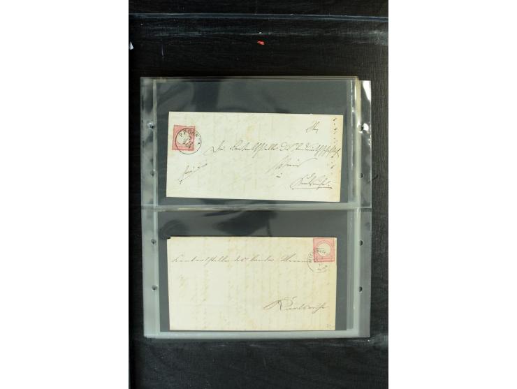 1872/1874, Sammlung mit über 100 Briefen, Karten und Ganzsachen, dabei Einzel- und Mehrfrankaturen mit besseren (u.a. Mi.-Nr.