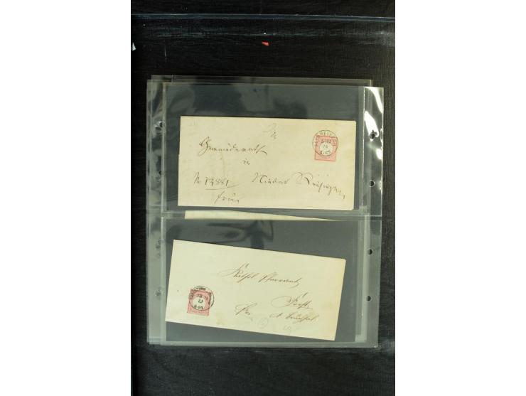 1872/1874, Sammlung mit über 100 Briefen, Karten und Ganzsachen, dabei Einzel- und Mehrfrankaturen mit besseren (u.a. Mi.-Nr.