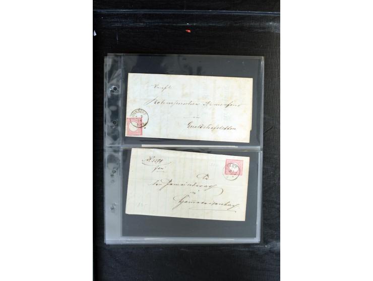 1872/1874, Sammlung mit über 100 Briefen, Karten und Ganzsachen, dabei Einzel- und Mehrfrankaturen mit besseren (u.a. Mi.-Nr.