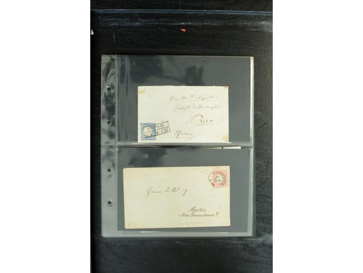 1872/1874, Sammlung mit über 100 Briefen, Karten und Ganzsachen, dabei Einzel- und Mehrfrankaturen mit besseren (u.a. Mi.-Nr.