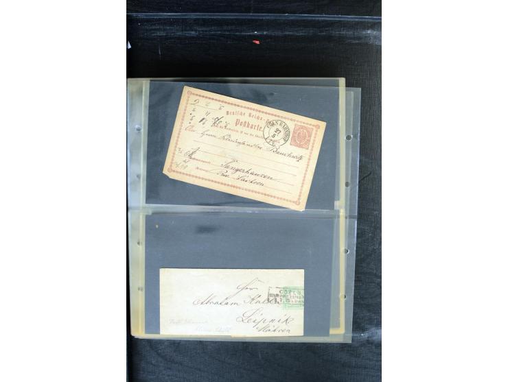 1872/1874, Sammlung mit über 100 Briefen, Karten und Ganzsachen, dabei Einzel- und Mehrfrankaturen mit besseren (u.a. Mi.-Nr.