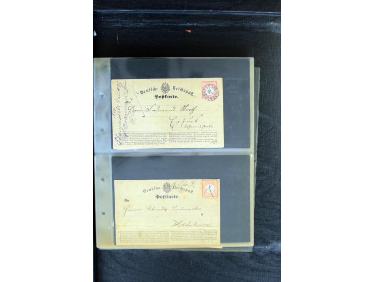 1872/1874, Sammlung mit über 100 Briefen, Karten und Ganzsachen, dabei Einzel- und Mehrfrankaturen mit besseren (u.a. Mi.-Nr.
