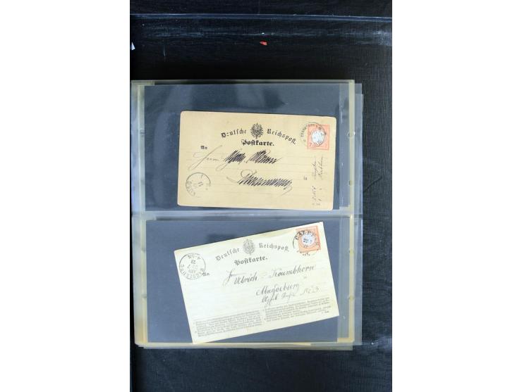 1872/1874, Sammlung mit über 100 Briefen, Karten und Ganzsachen, dabei Einzel- und Mehrfrankaturen mit besseren (u.a. Mi.-Nr.