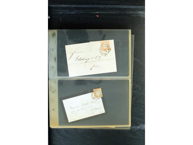 1872/1874, Sammlung mit über 100 Briefen, Karten und Ganzsachen, dabei Einzel- und Mehrfrankaturen mit besseren (u.a. Mi.-Nr.