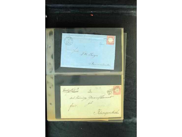 1872/1874, Sammlung mit über 100 Briefen, Karten und Ganzsachen, dabei Einzel- und Mehrfrankaturen mit besseren (u.a. Mi.-Nr.