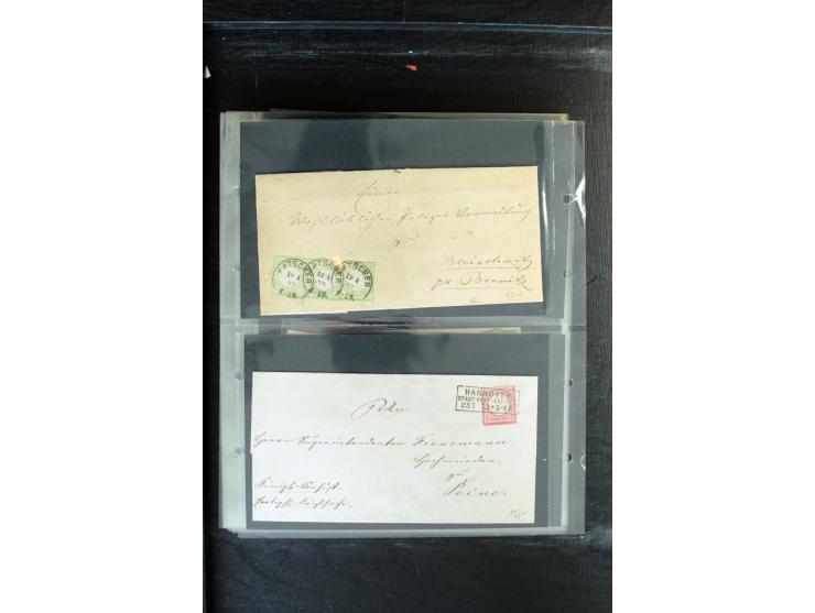 1872/1874, Sammlung mit über 100 Briefen, Karten und Ganzsachen, dabei Einzel- und Mehrfrankaturen mit besseren (u.a. Mi.-Nr.