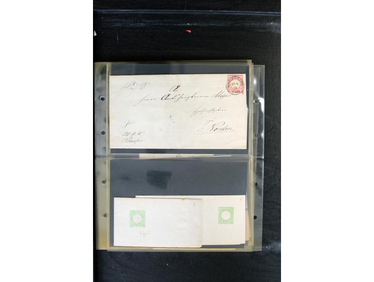 1872/1874, Sammlung mit über 100 Briefen, Karten und Ganzsachen, dabei Einzel- und Mehrfrankaturen mit besseren (u.a. Mi.-Nr.