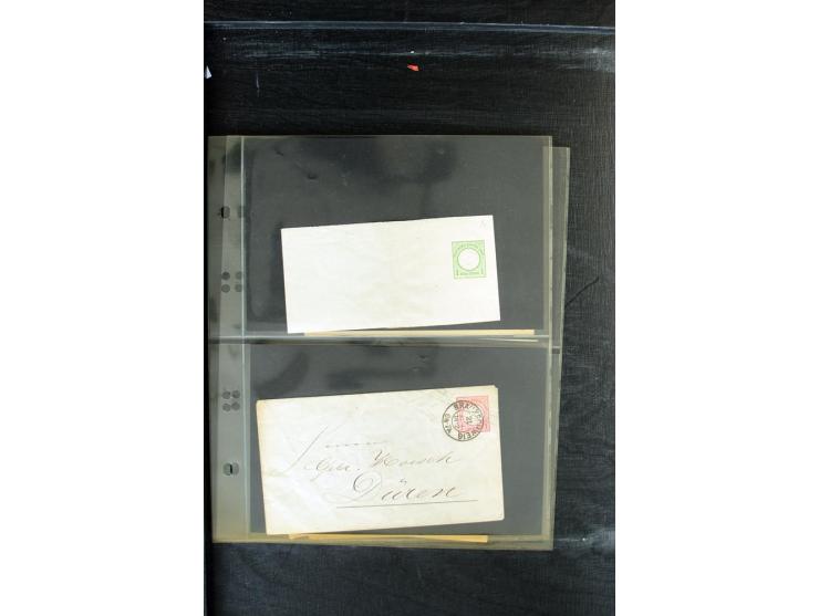 1872/1874, Sammlung mit über 100 Briefen, Karten und Ganzsachen, dabei Einzel- und Mehrfrankaturen mit besseren (u.a. Mi.-Nr.