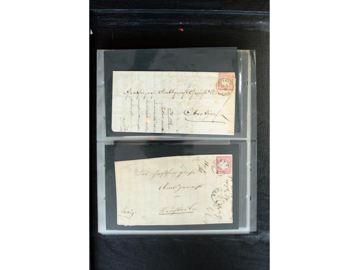 1872/1874, Sammlung mit über 100 Briefen, Karten und Ganzsachen, dabei Einzel- und Mehrfrankaturen mit besseren (u.a. Mi.-Nr.