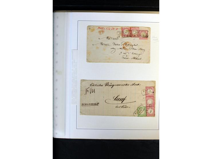 1872/1975, Sammlung mit Briefen fast 70 und Ganzsachen inkl. weniger markenloser Briefe mit vielen Einzel- und Mehrfachfranka