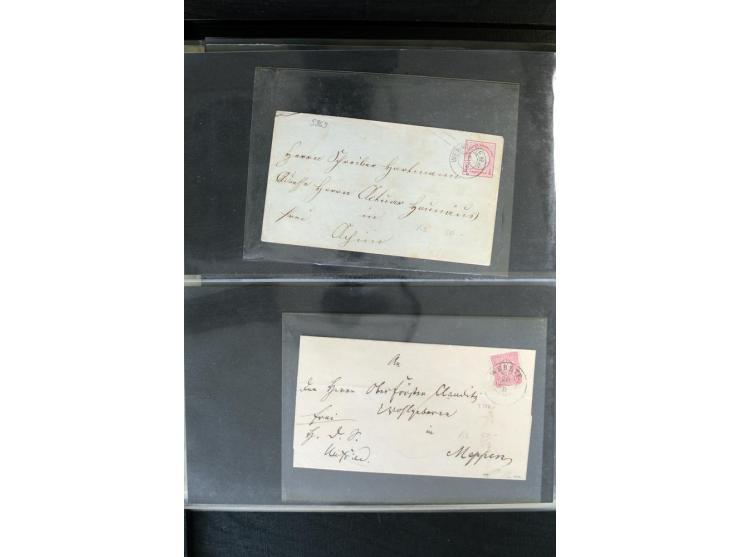 1872/1900, Brustschild bis Kron/Adler, interessanter Posten mit Einzel- und Mehrfachfrankaturen, Auslandspost mit Paketkarten