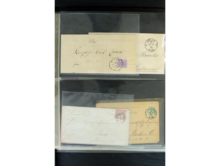 1872/1900, Brustschild bis Kron/Adler, interessanter Posten mit Einzel- und Mehrfachfrankaturen, Auslandspost mit Paketkarten