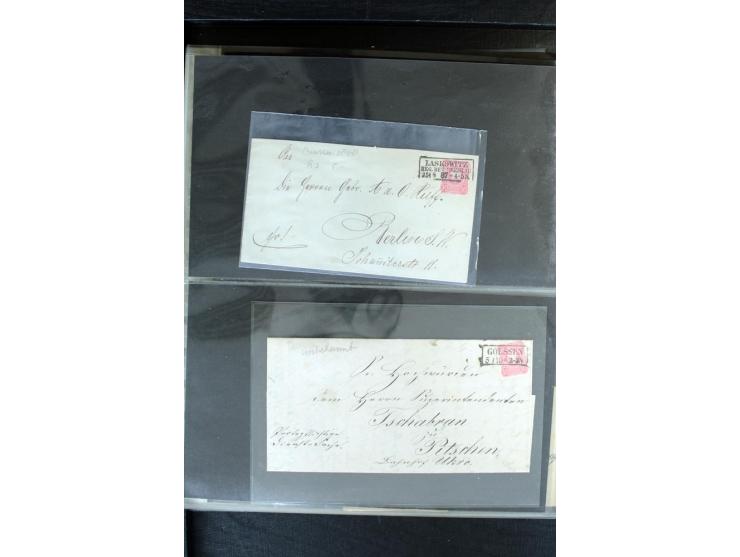 1872/1900, Brustschild bis Kron/Adler, interessanter Posten mit Einzel- und Mehrfachfrankaturen, Auslandspost mit Paketkarten