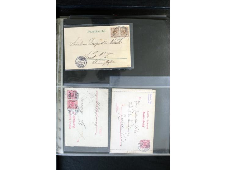 1872/1900, Brustschild bis Kron/Adler, interessanter Posten mit Einzel- und Mehrfachfrankaturen, Auslandspost mit Paketkarten