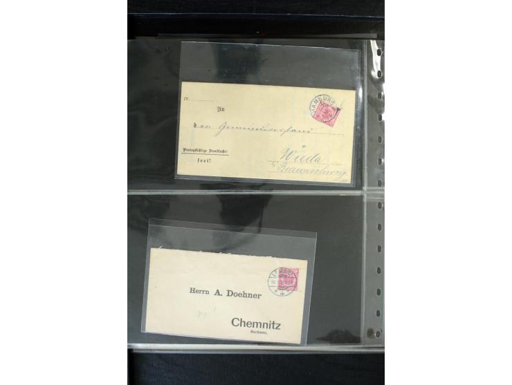1872/1900, Brustschild bis Kron/Adler, interessanter Posten mit Einzel- und Mehrfachfrankaturen, Auslandspost mit Paketkarten