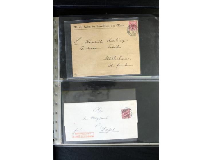 1872/1900, Brustschild bis Kron/Adler, interessanter Posten mit Einzel- und Mehrfachfrankaturen, Auslandspost mit Paketkarten