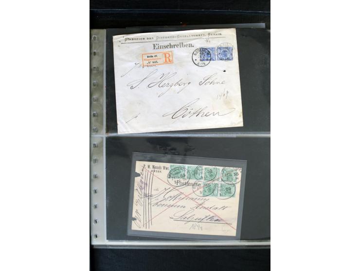 1872/1900, Brustschild bis Kron/Adler, interessanter Posten mit Einzel- und Mehrfachfrankaturen, Auslandspost mit Paketkarten