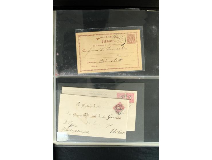 1872/1900, Brustschild bis Kron/Adler, interessanter Posten mit Einzel- und Mehrfachfrankaturen, Auslandspost mit Paketkarten