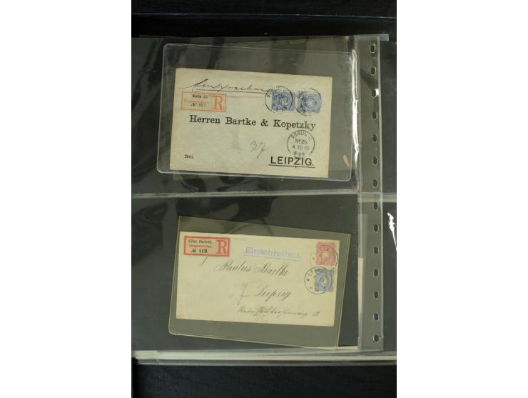 1872/1900, Brustschild bis Kron/Adler, interessanter Posten mit Einzel- und Mehrfachfrankaturen, Auslandspost mit Paketkarten