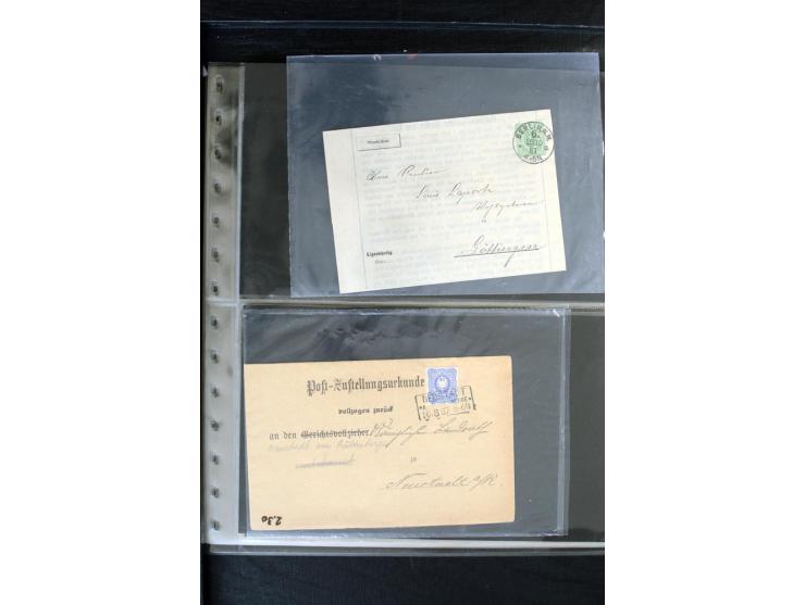 1872/1900, Brustschild bis Kron/Adler, interessanter Posten mit Einzel- und Mehrfachfrankaturen, Auslandspost mit Paketkarten