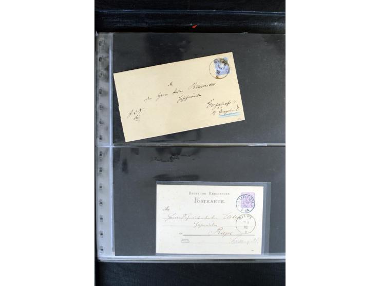 1872/1900, Brustschild bis Kron/Adler, interessanter Posten mit Einzel- und Mehrfachfrankaturen, Auslandspost mit Paketkarten