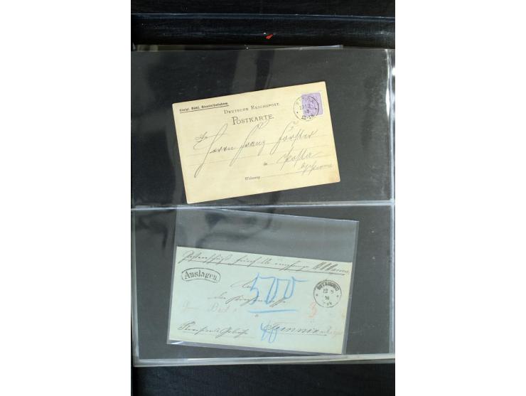 1872/1900, Brustschild bis Kron/Adler, interessanter Posten mit Einzel- und Mehrfachfrankaturen, Auslandspost mit Paketkarten