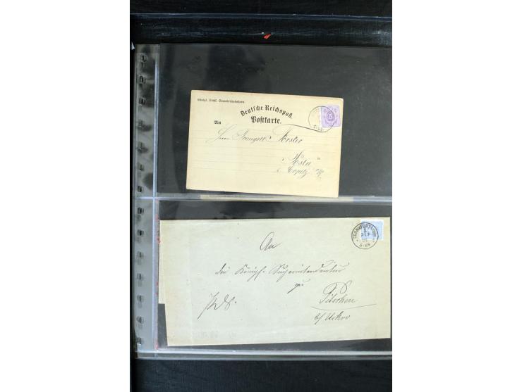 1872/1900, Brustschild bis Kron/Adler, interessanter Posten mit Einzel- und Mehrfachfrankaturen, Auslandspost mit Paketkarten