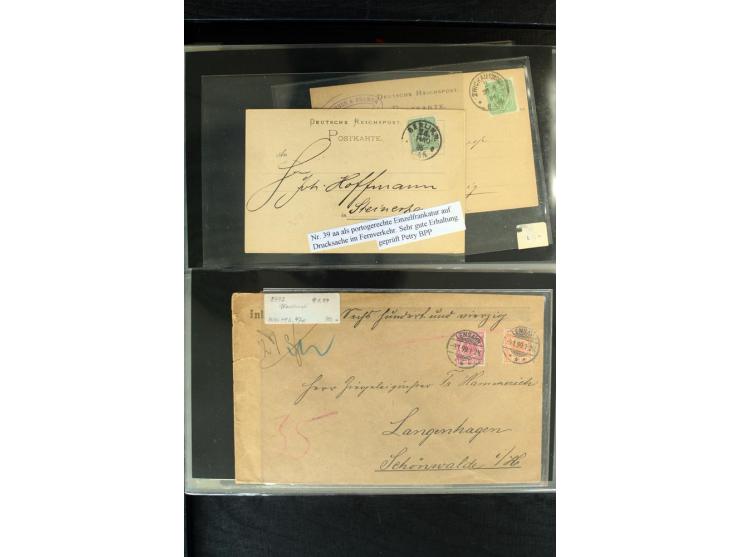 1872/1900, Brustschild bis Kron/Adler, interessanter Posten mit Einzel- und Mehrfachfrankaturen, Auslandspost mit Paketkarten