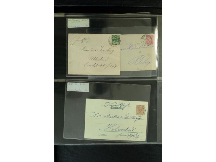1872/1900, Brustschild bis Kron/Adler, interessanter Posten mit Einzel- und Mehrfachfrankaturen, Auslandspost mit Paketkarten