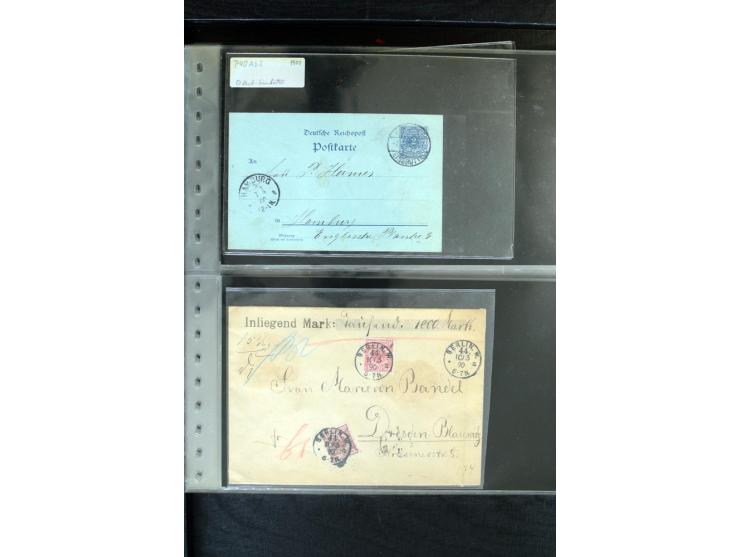 1872/1900, Brustschild bis Kron/Adler, interessanter Posten mit Einzel- und Mehrfachfrankaturen, Auslandspost mit Paketkarten