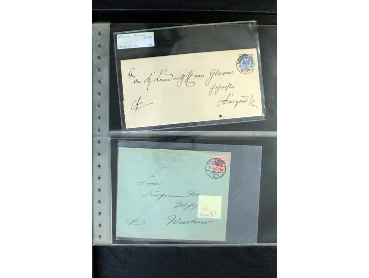 1872/1900, Brustschild bis Kron/Adler, interessanter Posten mit Einzel- und Mehrfachfrankaturen, Auslandspost mit Paketkarten