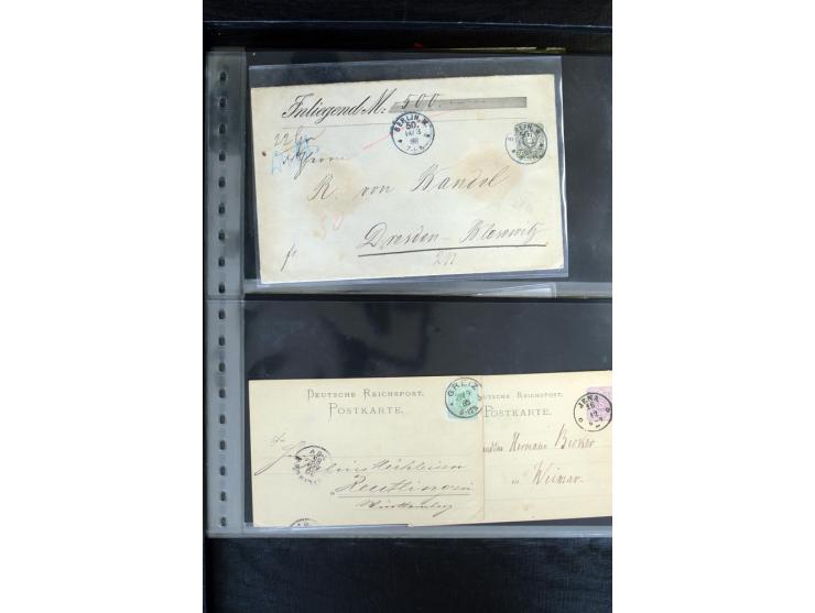 1872/1900, Brustschild bis Kron/Adler, interessanter Posten mit Einzel- und Mehrfachfrankaturen, Auslandspost mit Paketkarten